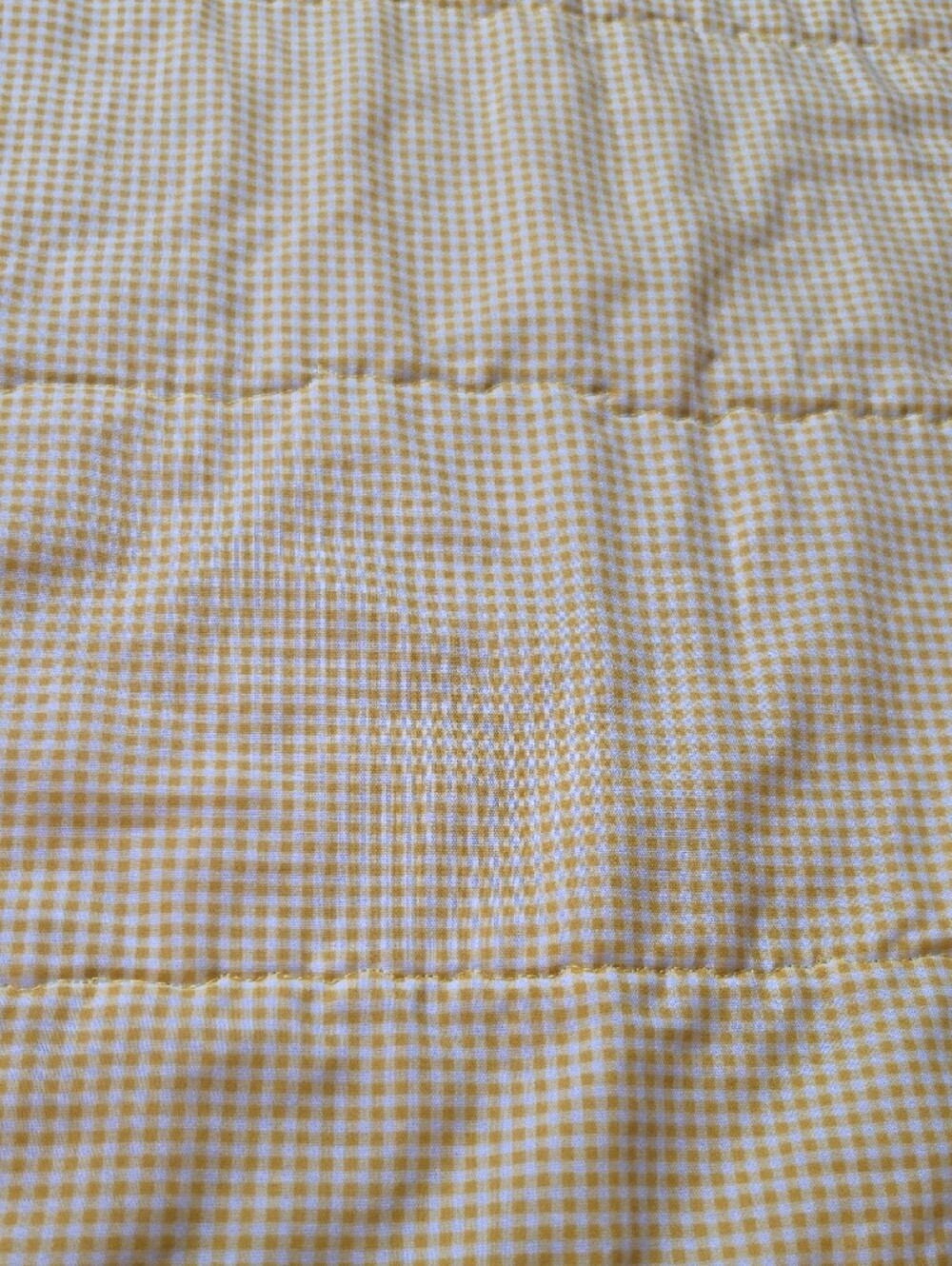 Handmade‎ Bunny Butterfly Patchwork Baby Blanket Yellow Gingham | 36x38.5 - Picture 4 of 6